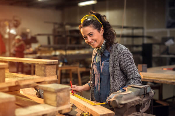 women smiles at the camera