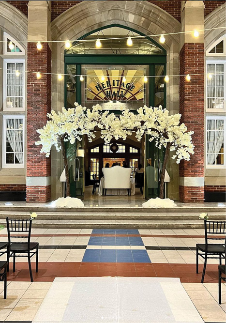 A wedding setup at SAIT's Irene Lewis Atrium