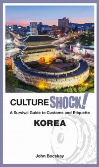 Book cover image for culture shock Korea, with a photo of a traditional Korean building on the front.