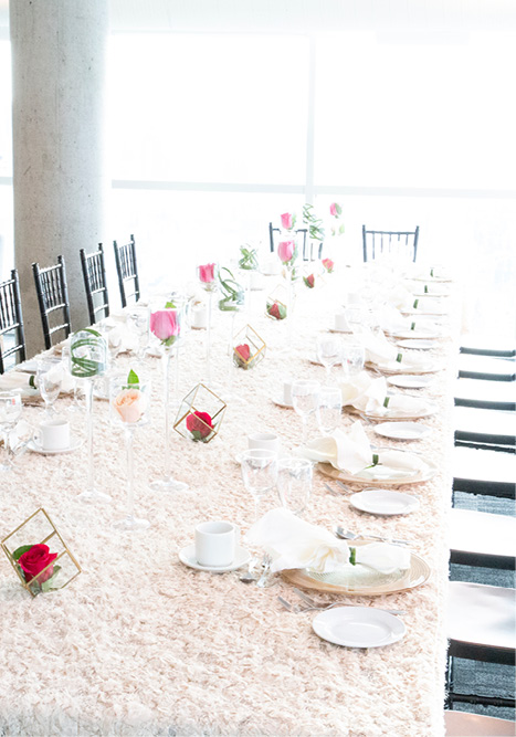 A wedding setup at SAIT's Lounge 22