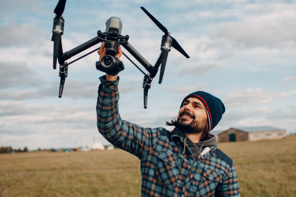 Man holding a drone